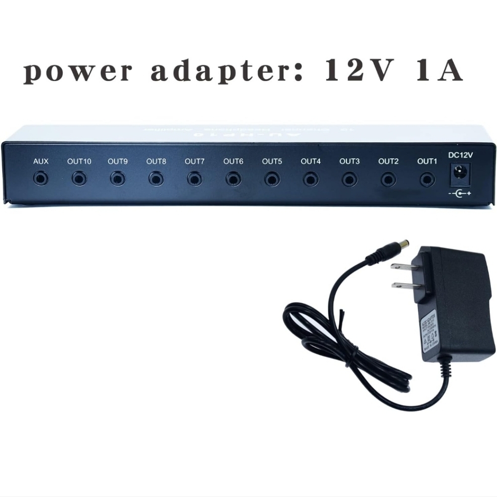 10 Channel Headphone Amplifier, Headphone Splitter , 1 input & 10 output.  1pc - Picture 7 of 8